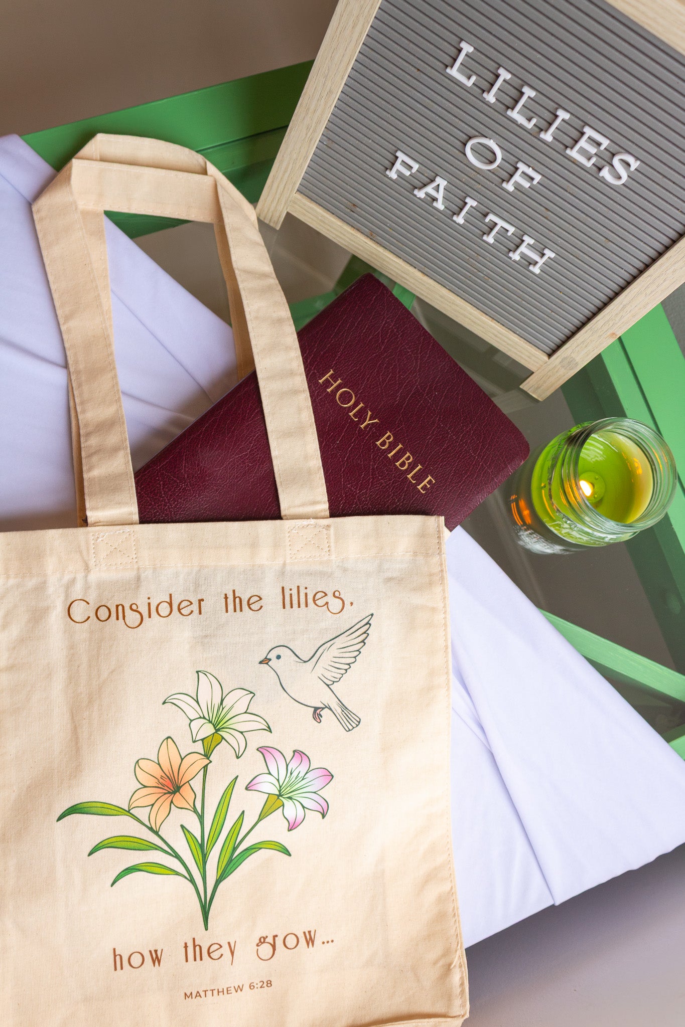 Mini Tote Bible Bag - Organic Cotton